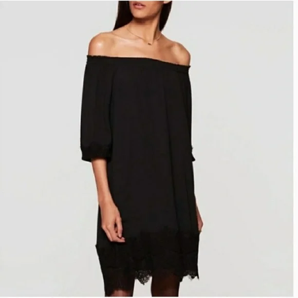 off shoulder flowing dress OFF-SHOULDER LONG-SLEEVE MAXI DRESS